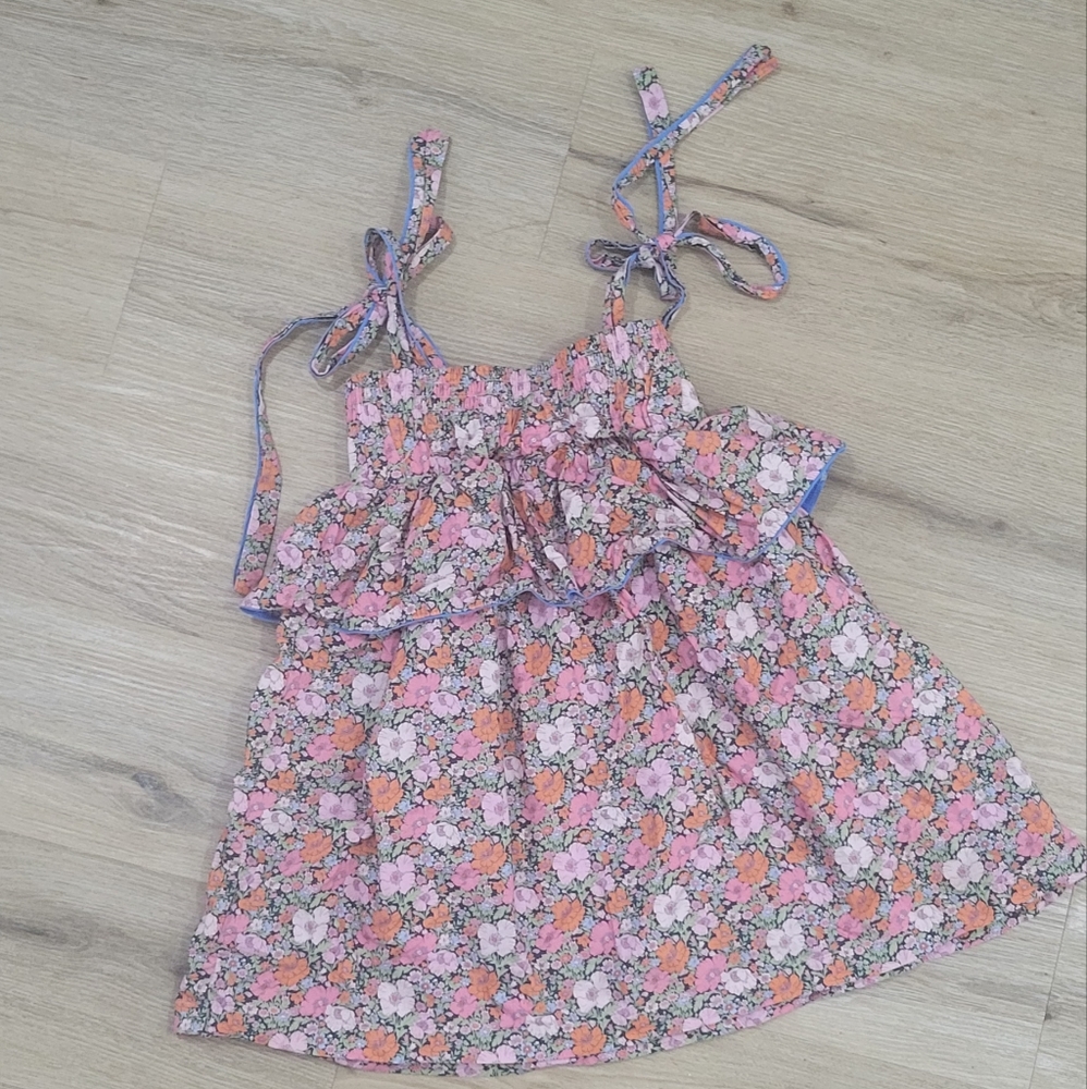 Girls Floral gathered Paade Mode dress. Size 8